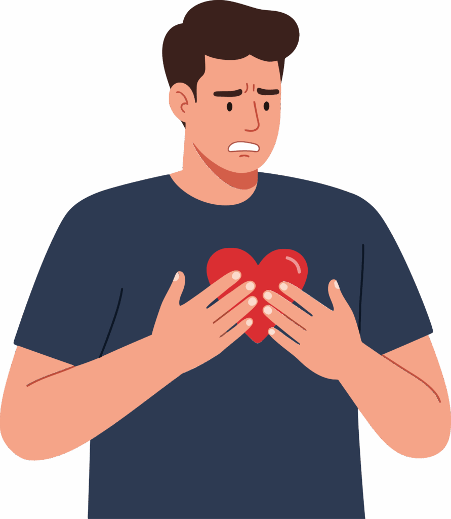 Person holding his heart